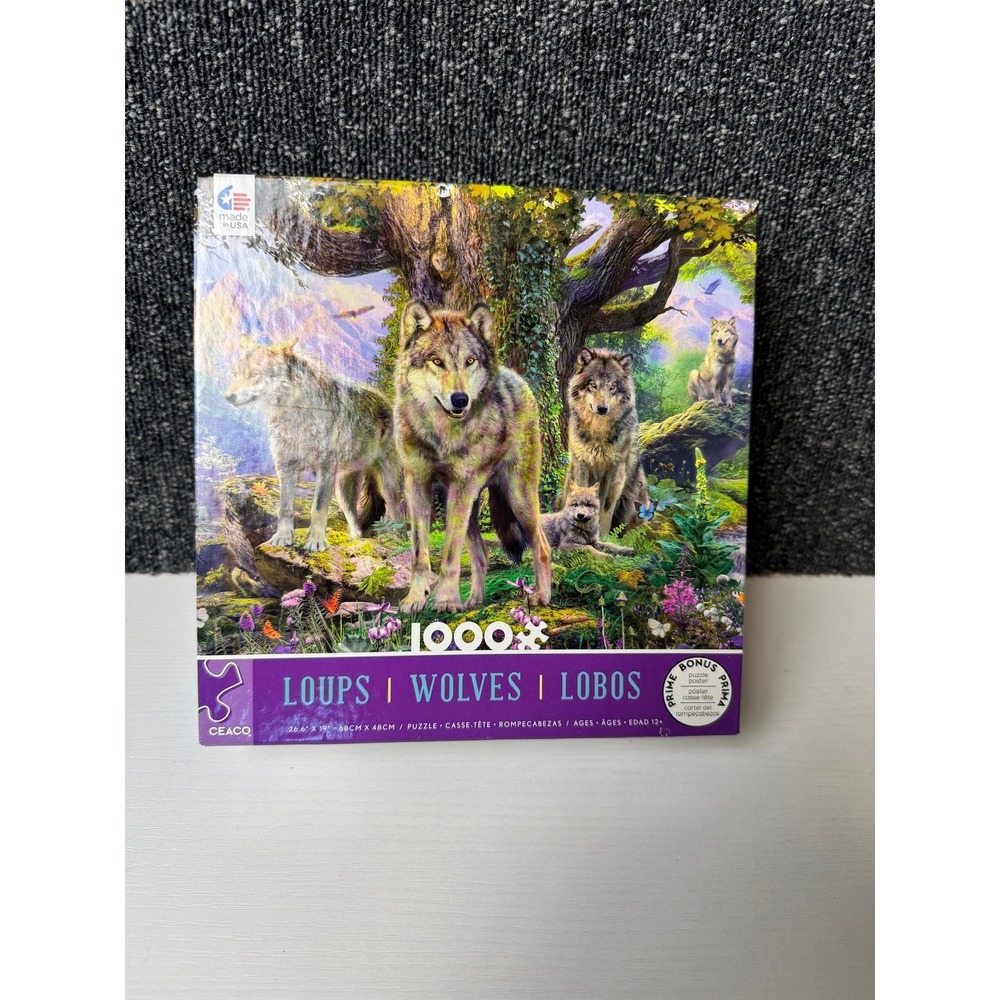 Ceaco Wolves Jigsaw Puzzle 1000 Piece Nature Scene 26.6x19 Complete